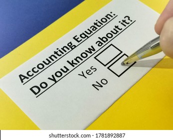 One Person Is Answering Question About Accounting Equation.