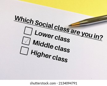 One Person Is Answering Question About Social Inequality. The Person Is In Middle Class