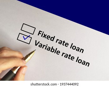 One Person Is Answering Question. He Chooses Variable Rate Loan.