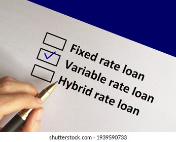 One Person Is Answering Question. He Chooses Variable Rate Loan.