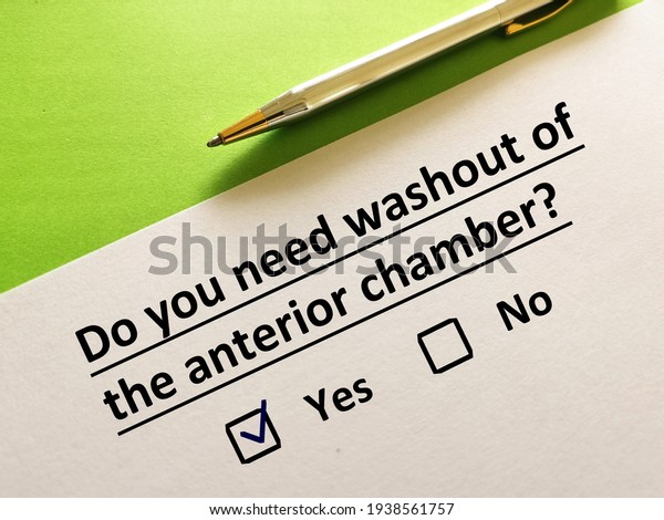 One person is answering question. He needs\
washout of anterior\
chamber.