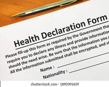 One person is filling up health declaration form.  - Shutterstock ID 1890395659