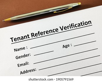 One Person Is Filling Up Tenant Reference Verification.