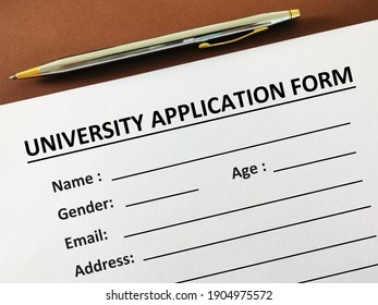 One Person Is Filling Up University Application Form.