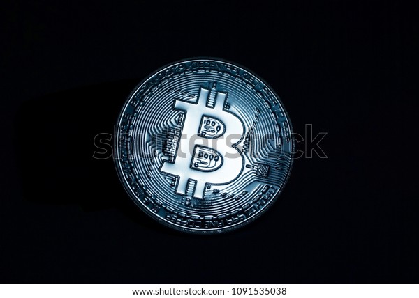 One Piece Bitcoin Black Background Business Finance Stock Image