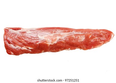 one piece of fresh pork meat tenderloin