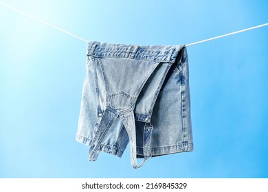 One Piece Jeans Drying On Clothesline Stock Photo 2169845329 | Shutterstock