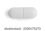 One pill isolated on white, top view