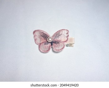 One Pink Butterfly Hair Clip