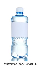 One plastic bottle of water isolated on white