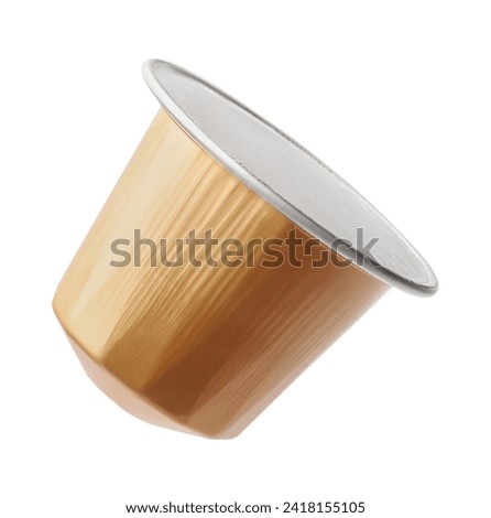 One plastic coffee capsule isolated on white
