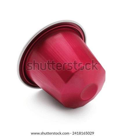 One plastic coffee capsule isolated on white