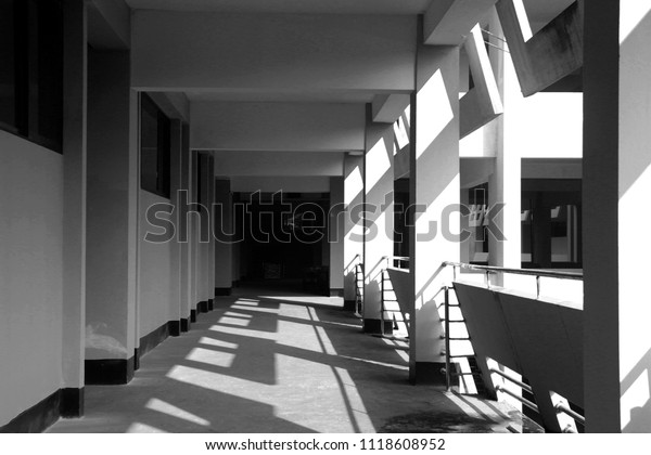 One Point Perspective Veranda Royalty Free Stock Image