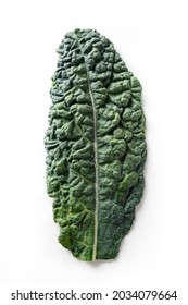 One Popular Tuscan Kale Salad Isolated On White Background. Flat Lay. Food Concept.