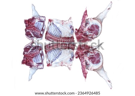 One pork cut in half on a white background Stock photo © 