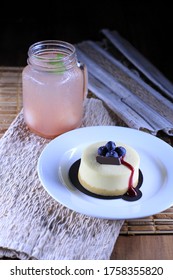 One Portion Chees Cake With Blueberry Topping