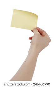 One post it in a woman hand
