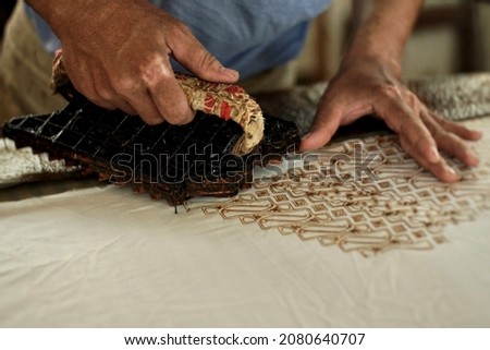 one of the process of making batik cap