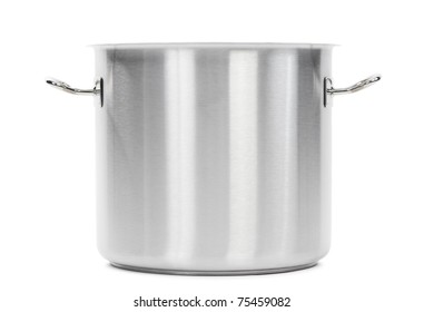 One Professional Metal Pot Cooker For Boiling Isolated