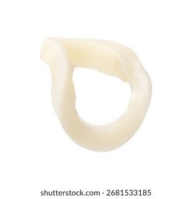One raw squid ring isolated on white