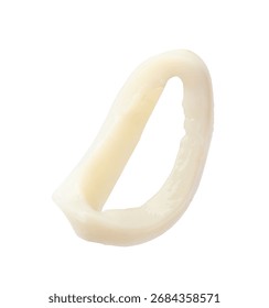 One raw squid ring isolated on white