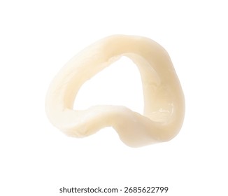 One raw squid ring isolated on white