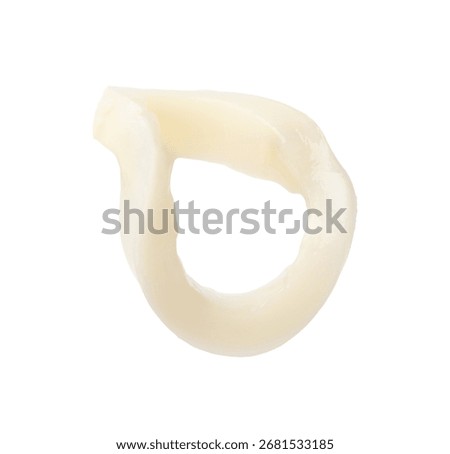 One raw squid ring isolated on white