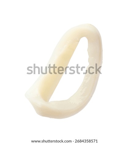 One raw squid ring isolated on white