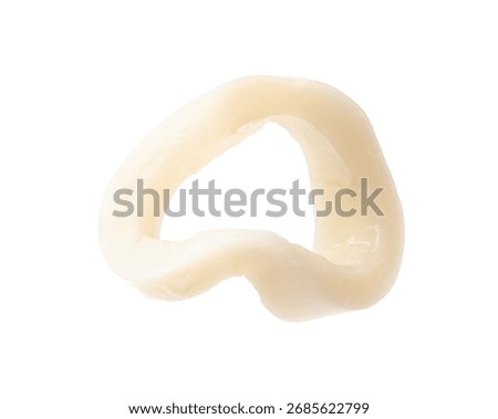 One raw squid ring isolated on white