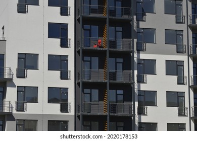 One Red Chair On Balcony 