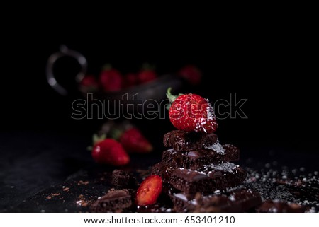 Similar – pieces of chocolate cake