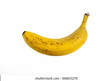 One Ripe Banana Isolated on White Background
