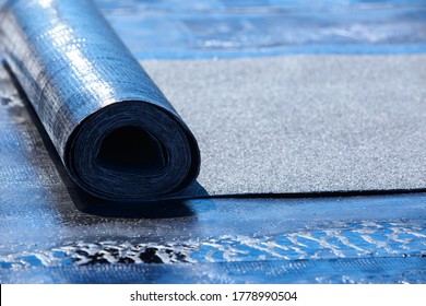 One Roll Of Roofing Material A Close Up