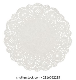 one round white napkin, large and detailed on a white background, a real photo of an isolated object