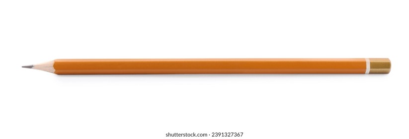 One sharp graphite pencil isolated on white - Powered by Shutterstock