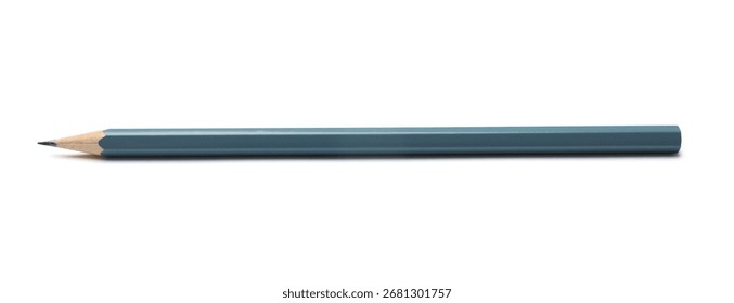 One sharp graphite pencil isolated on white