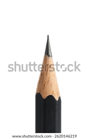 One sharp graphite pencil isolated on white