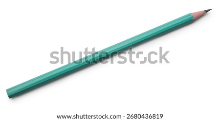 One sharp graphite pencil isolated on white, above view