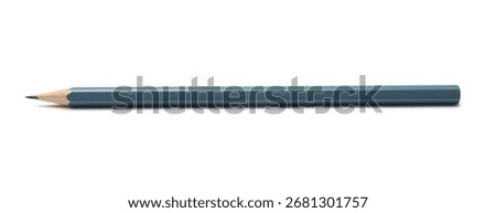 One sharp graphite pencil isolated on white