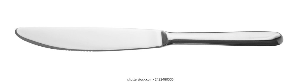 One silver knife isolated on white, top view. Piece of cutlery - Powered by Shutterstock