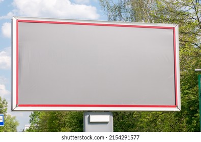 One Single Simple Blank Empty Billboard Template, Advertisement Taken Down, No Ad, Empty Placeholder. Generic Street Advertising Finished Marketing Campaign, No Ads Abstract Concept, Nobody, No People