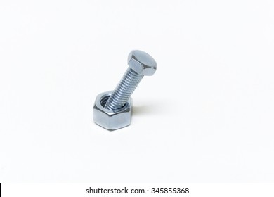 One Size Does Not Fit All Concept, Large Bolt And Small Nut On White Background, Wrong Tool For The Job Idea, Put The Right Man On The Right Job Concept 