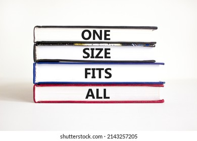 One Size Fits All Symbol. Concept Words One Size Fits All On Books. Beautiful White Table White Background. One Size Fits All Business Concept. Copy Space.