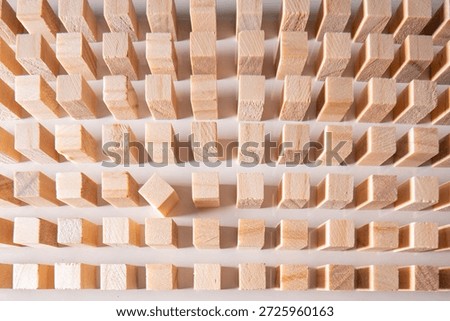 One Skew Block in Ordered Structure in Wide Angle on white background