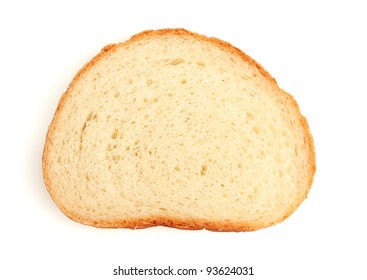 One Slice Of Wheat Bread Isolated On White