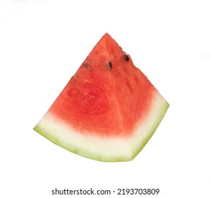 One Small Piece Of Watermelon Isolated On White Background