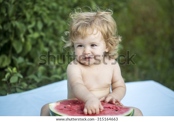 One Small Smiling Boy Blonde Curly Stock Photo Edit Now