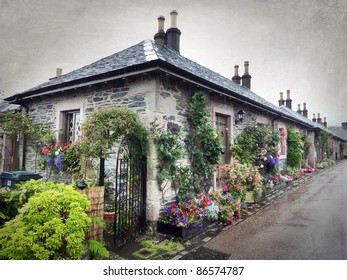 Abstract Artistic Chimneys Clouds Cottages Doorways Ferns Flower Grass Green Heather Homes Houses Lamp Lights Loch Lomond Luss Metal Old Pillars Posts Railings Red Residences Road Roof Roses Scotland Seagulls Images Stock