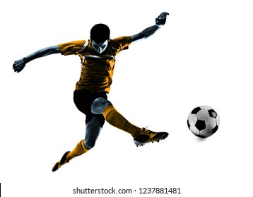 Soccer Player Kicking Ball Isolated On Stock Photo (Edit Now) 146630768