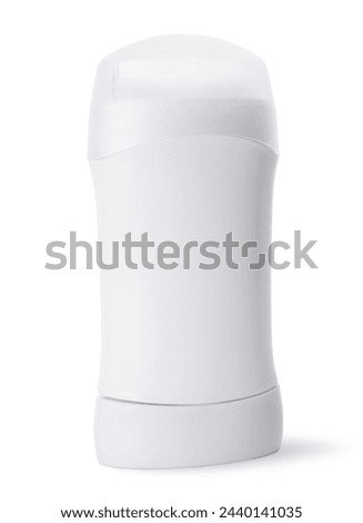 One solid deodorant isolated on white. Personal care product
